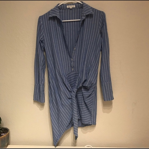 Socialite Striped Wrap Dress - Picture 2 of 6